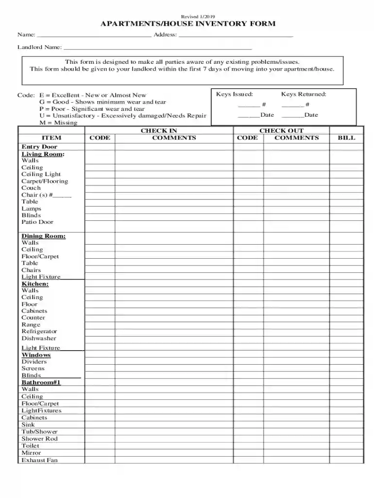 house inventory Preview on Page 1