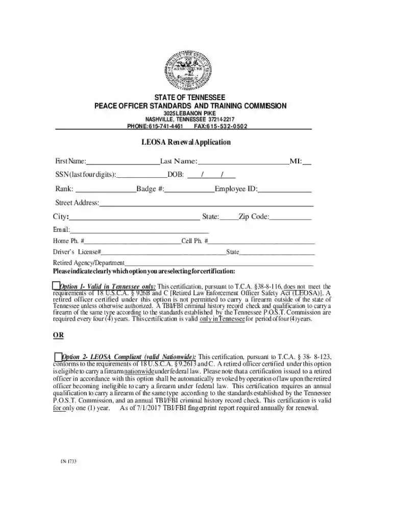 LEOSA Renewal Information Preview on Page 1