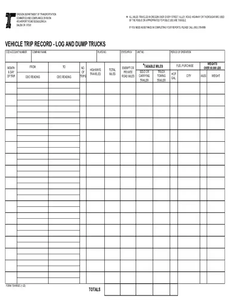 Oregon Department of Transportation : Report Your Taxes Preview on Page 1