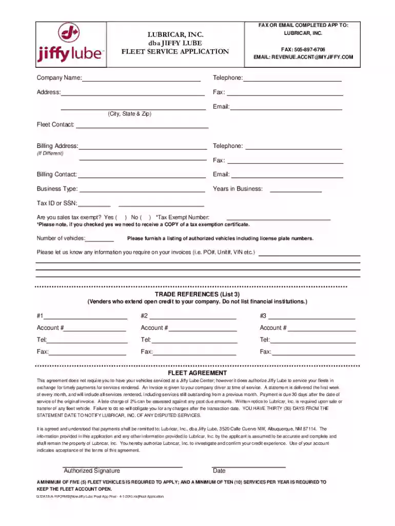 FLEET SERVICE APPLICATION Preview on Page 1