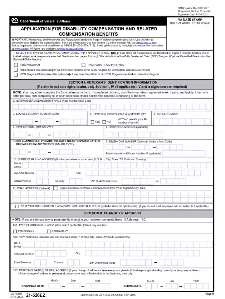 va form 21 526ez Preview on Page 1