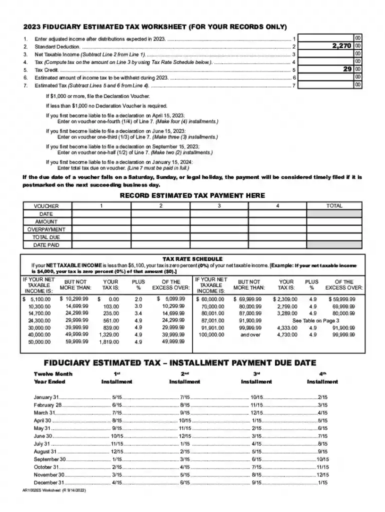 arkansas estimated tax payment Preview on Page 1