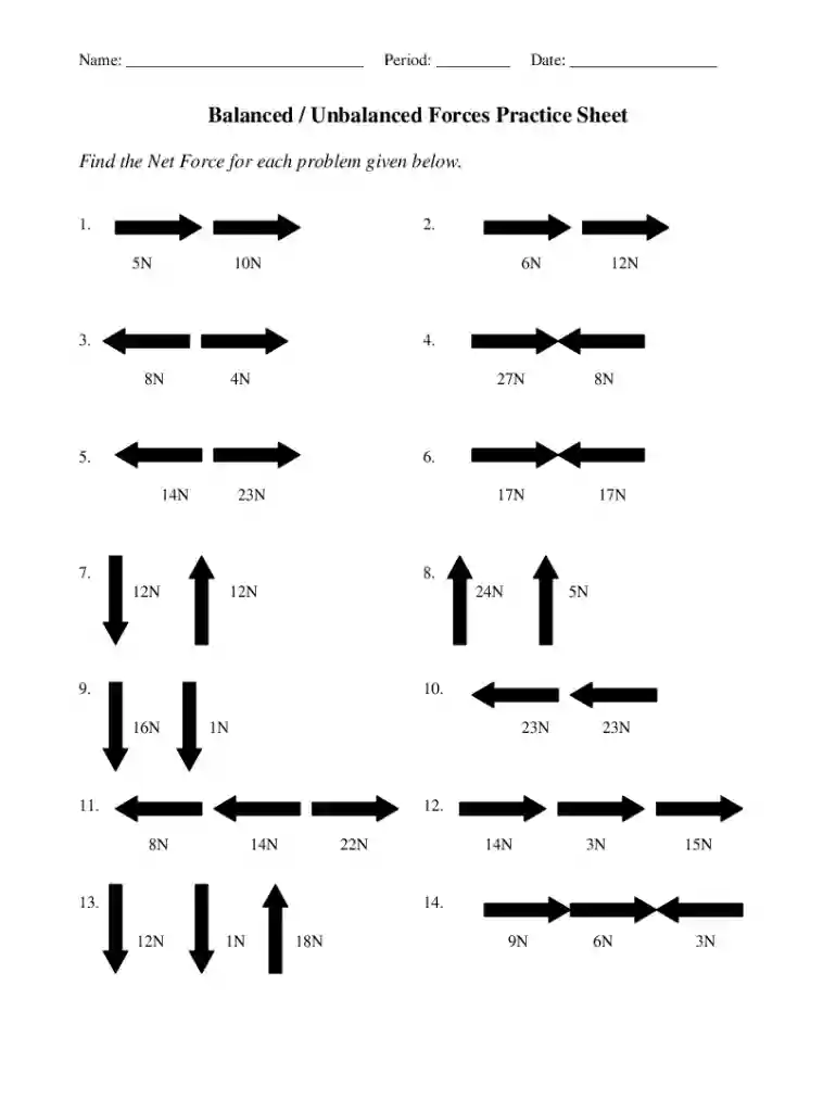 balanced and unbalanced forces Preview on Page 1