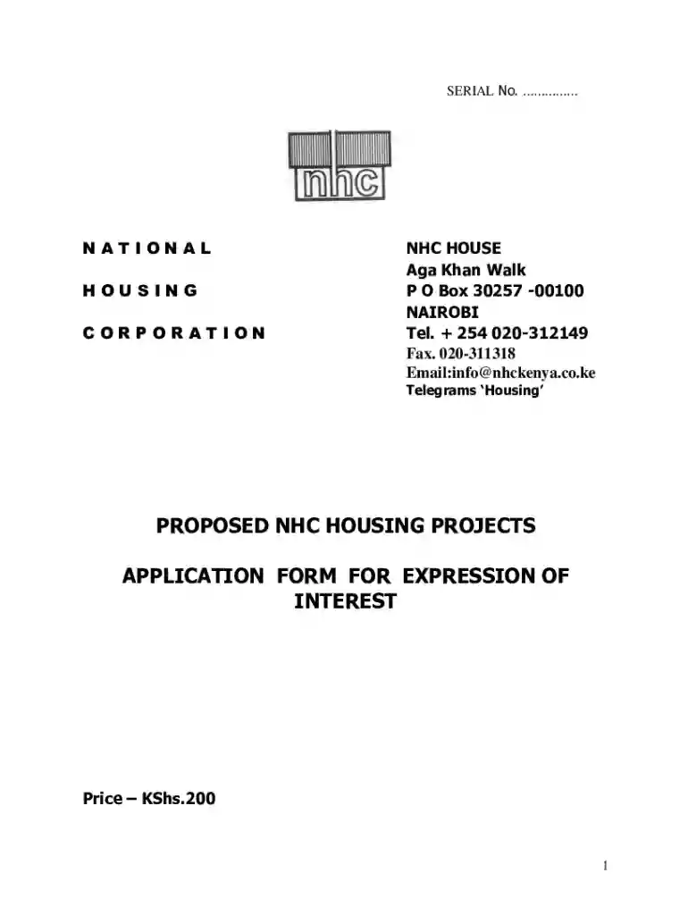PROPOSED NHC HOUSING PROJECTS APPLICATION FORM Preview on Page 1