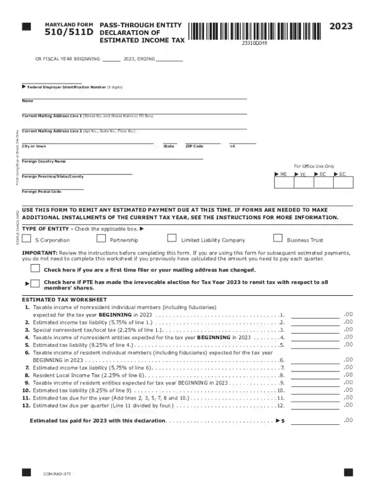 510d form Preview on Page 1