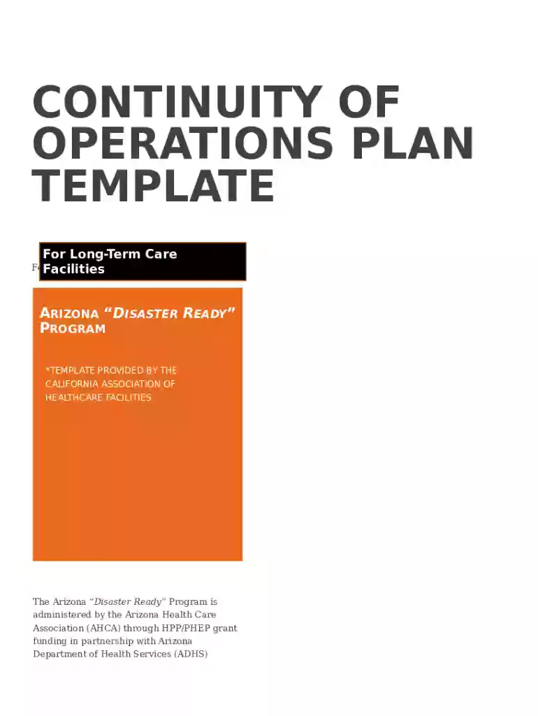 Continuity of Operations Plan Template Preview on Page 1