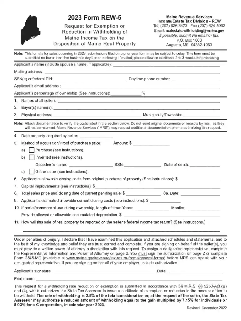maine form rew 5 Preview on Page 1