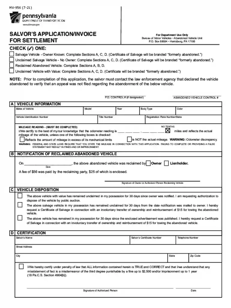 mv 956 form Preview on Page 1