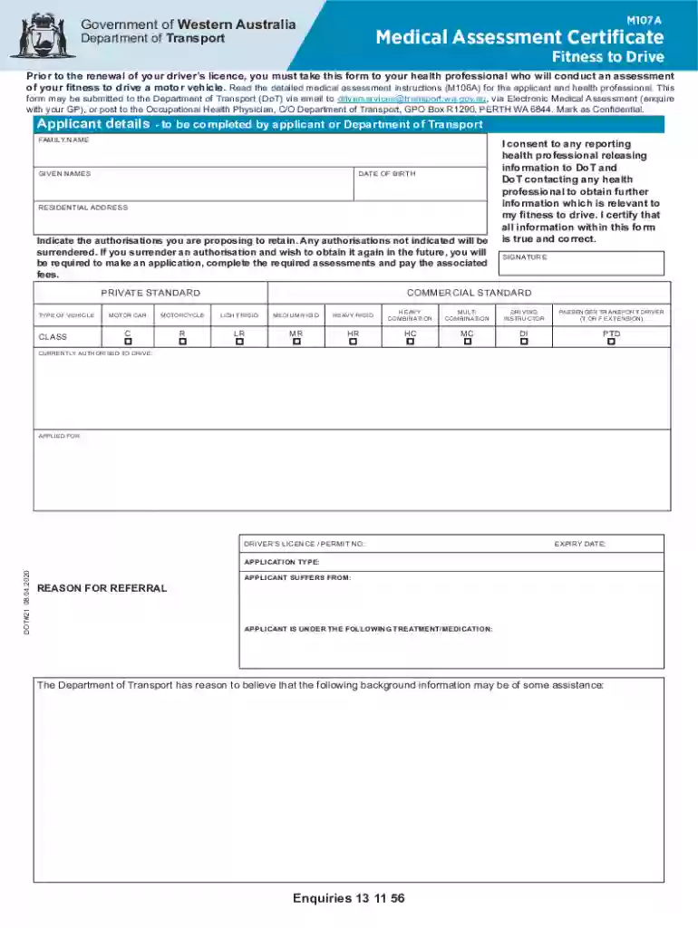 m107a form Preview on Page 1