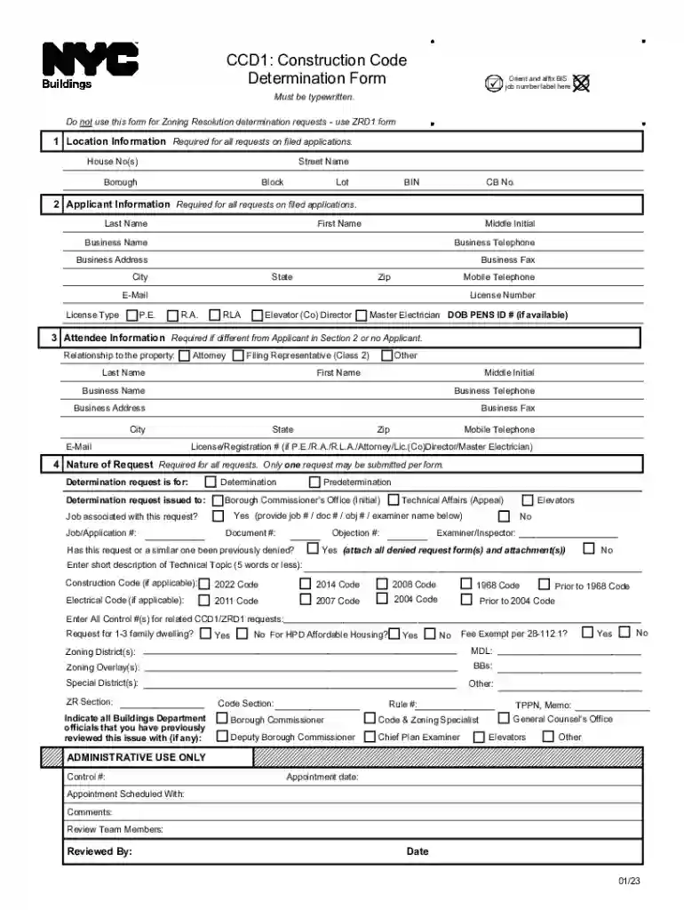 A Clarification of the NYC Determination Request Preview on Page 1