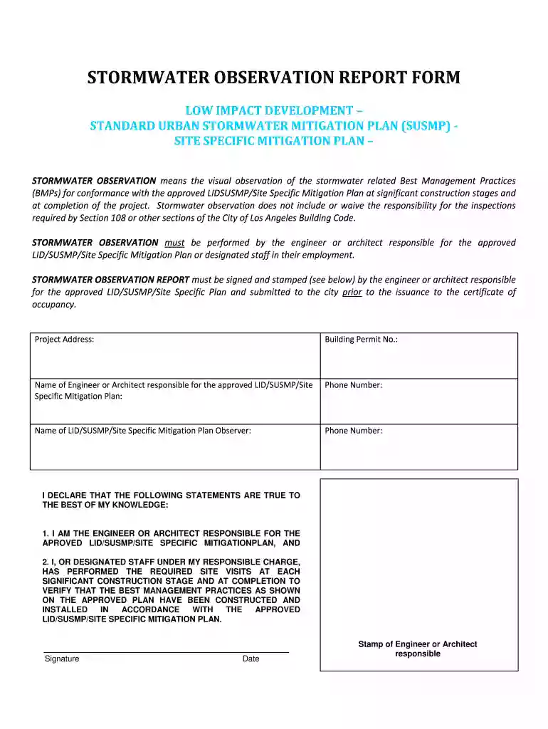 stormwater observation report Preview on Page 1