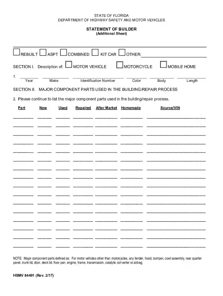 statement of builder Preview on Page 1