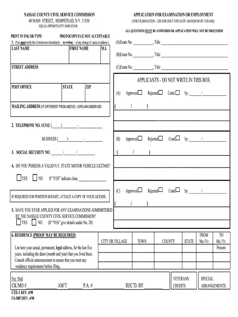 nassau civil service exam Preview on Page 1