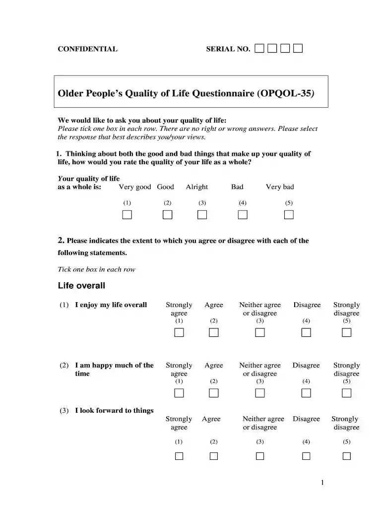 older people's quality of life questionnaire pdf Preview on Page 1