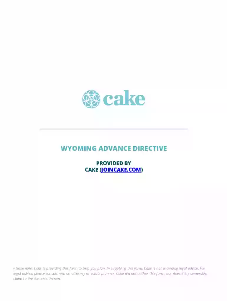 WYOMING ADVANCE DIRECTIVE Preview on Page 1