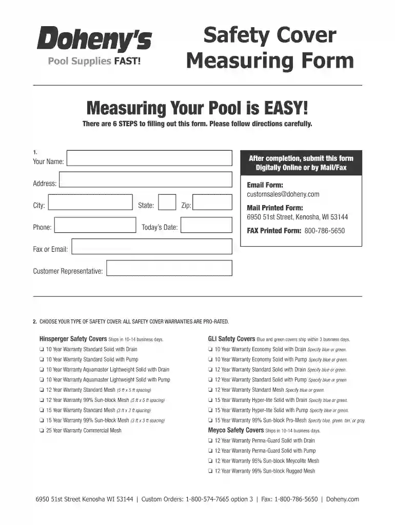 cover measuring form Preview on Page 1