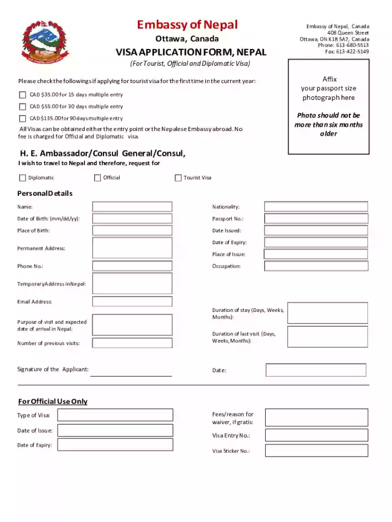 nepal visa for canadian Preview on Page 1