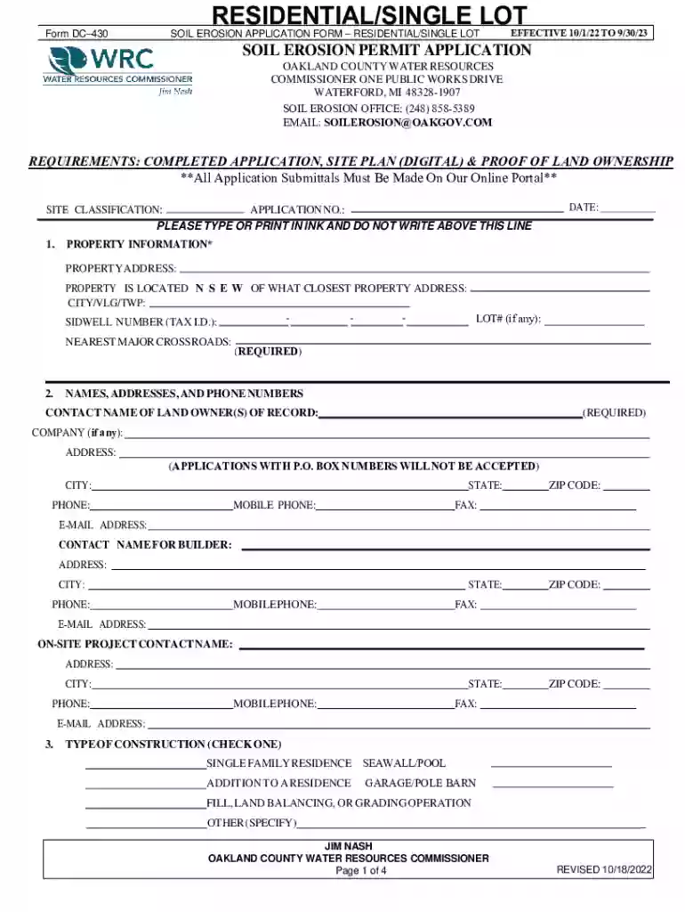 oakland county soil erosion permit Preview on Page 1
