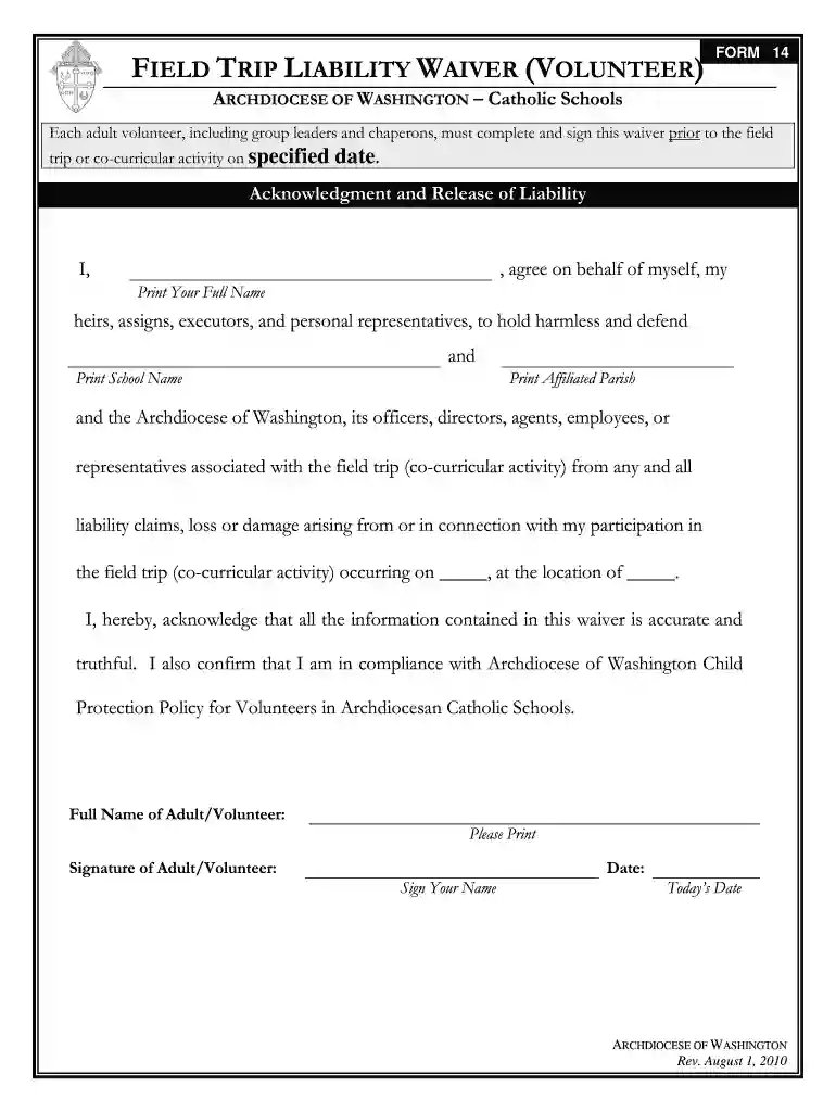 liability waiver washington state Preview on Page 1