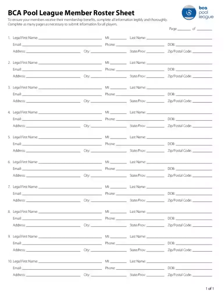 bca pool league handicap system Preview on Page 1