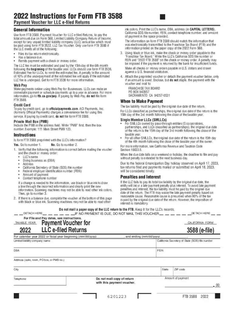 california ftb 3588 Preview on Page 1