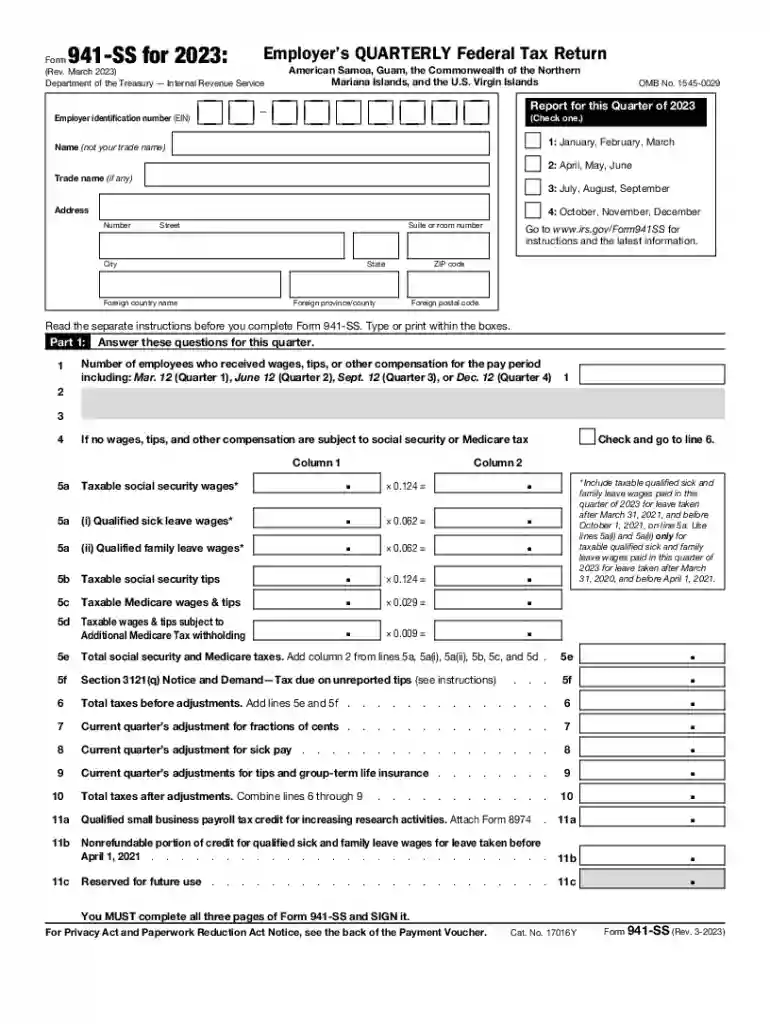 irs 941 quarterly form Preview on Page 1