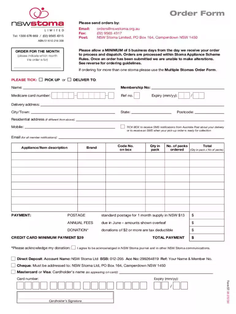 nsw stoma Preview on Page 1