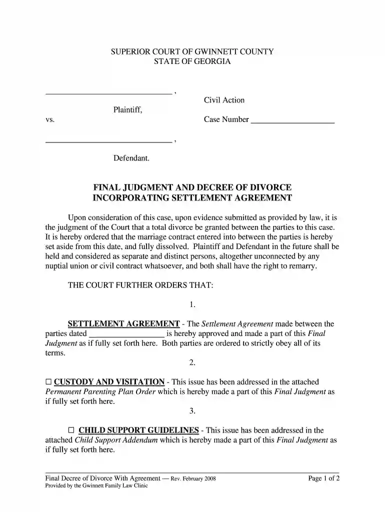 divorce decree georgia Preview on Page 1
