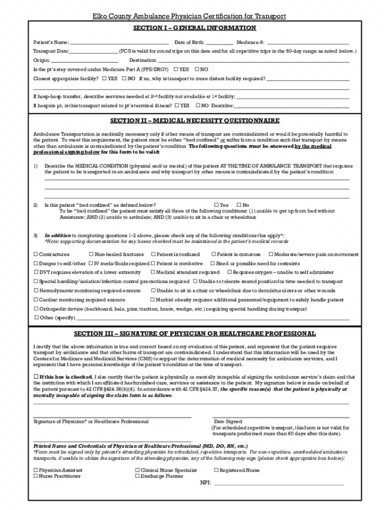 Physician Certification Statement Preview on Page 1