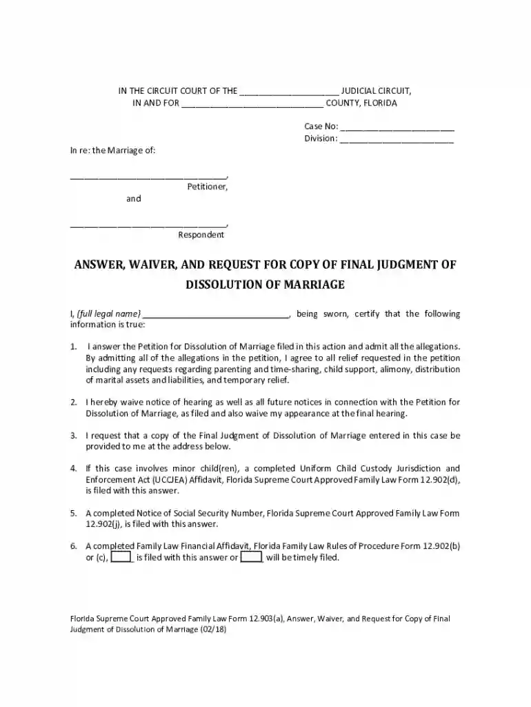 marriage form florida Preview on Page 1