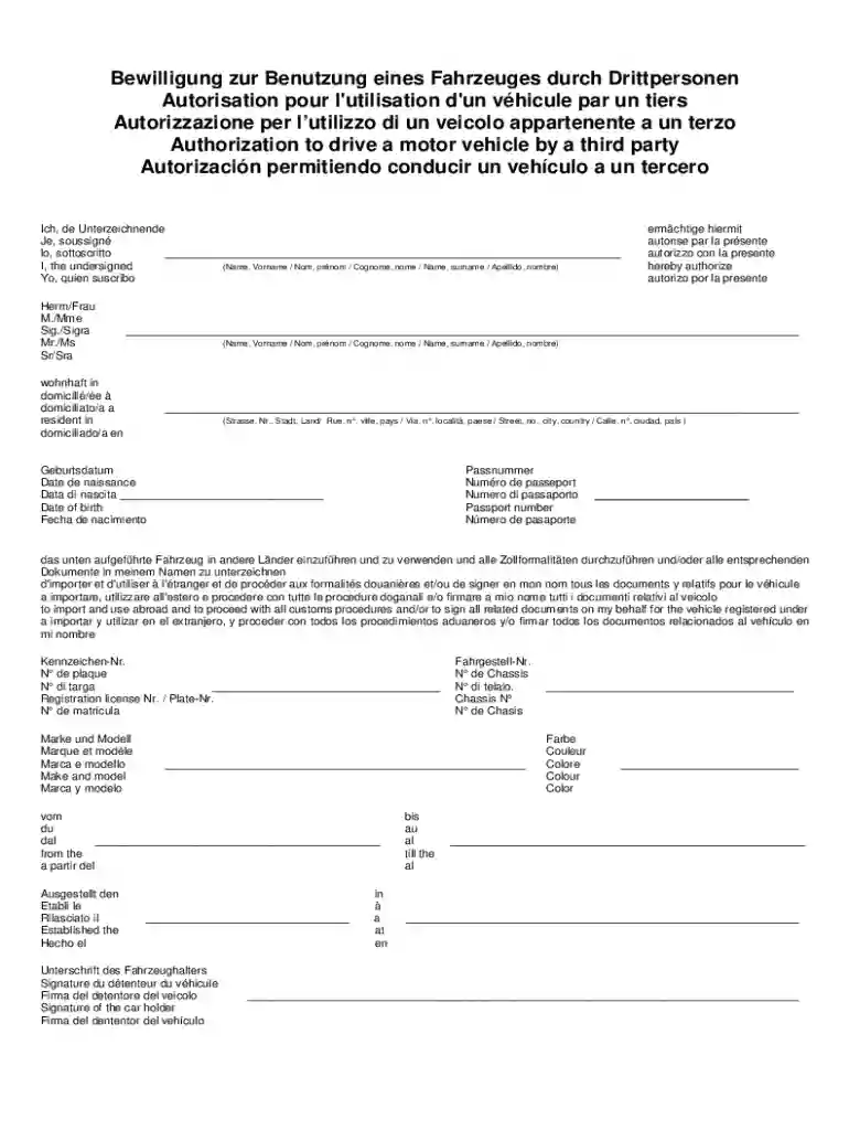 autorizzazione alla guida di un veicolo da parte di terzi Preview on Page 1