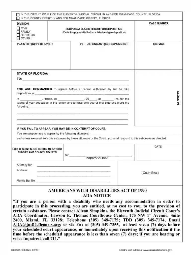 miami subpoena Preview on Page 1