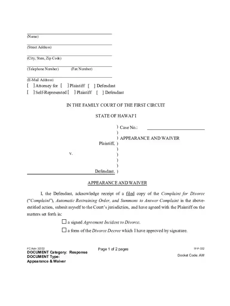 statement of mailing 1f-p-738 - Hawaii State Judiciary Preview on Page 1