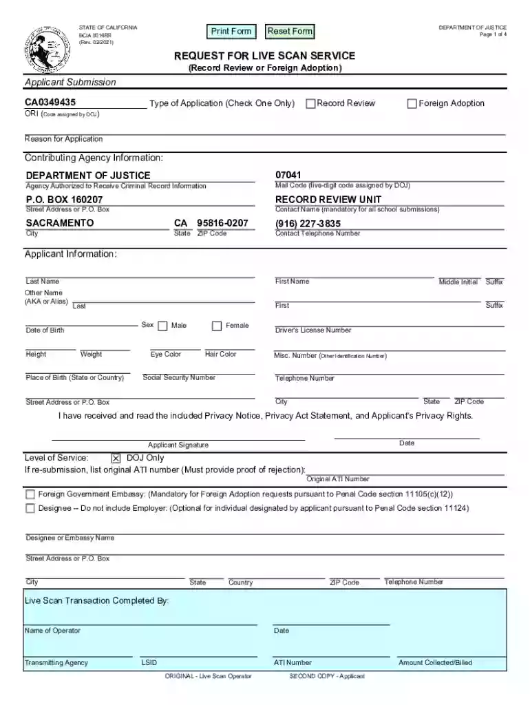bcia 8016rr form Preview on Page 1