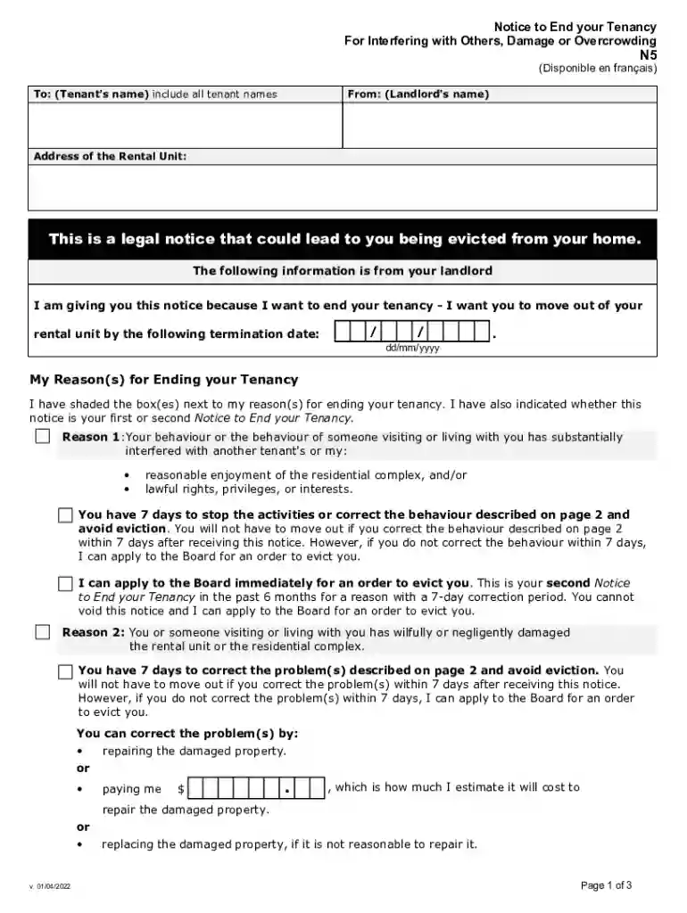 form n5 ontario Preview on Page 1