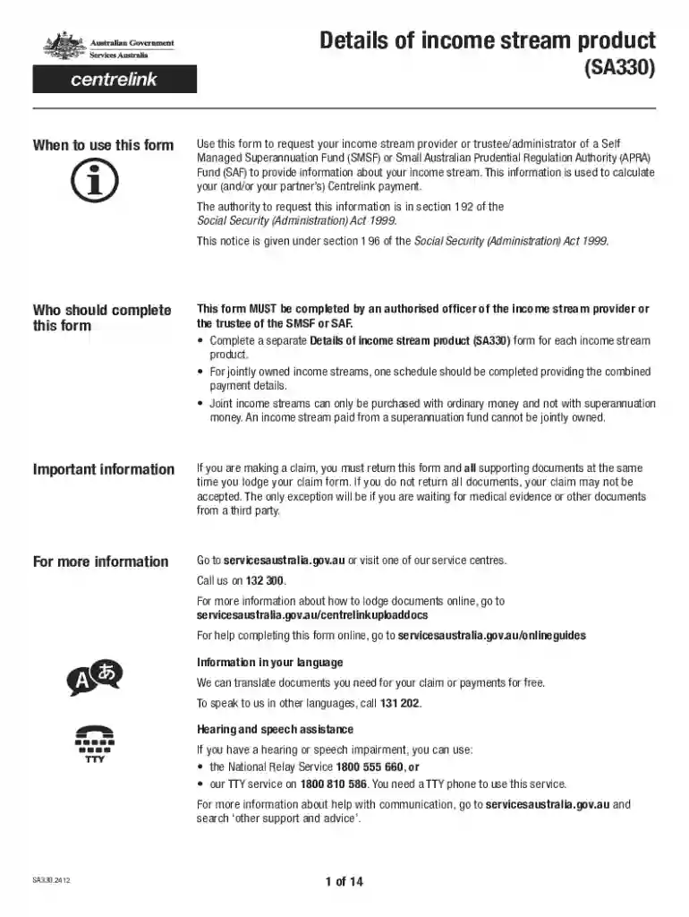 sa330 form Preview on Page 1