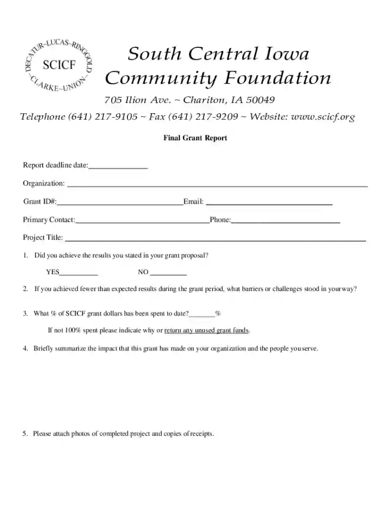 Contact Us - South Central Iowa Community Foundation Preview on Page 1