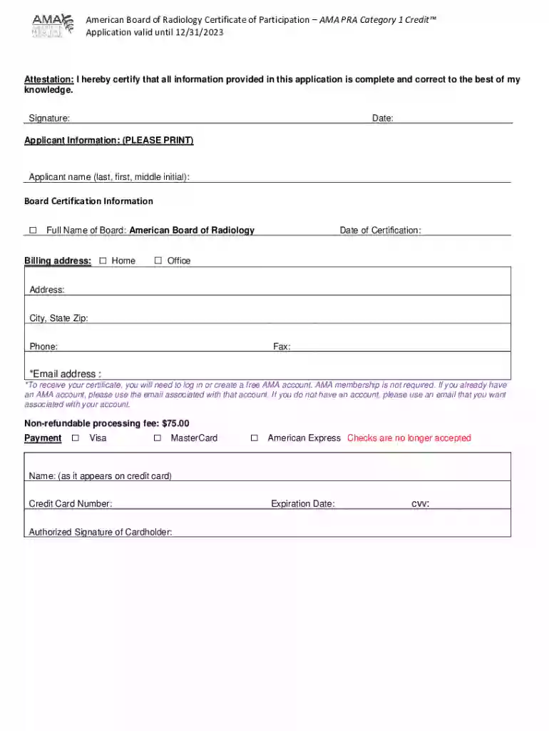 American Medical Association Pra Certificate Preview on Page 1