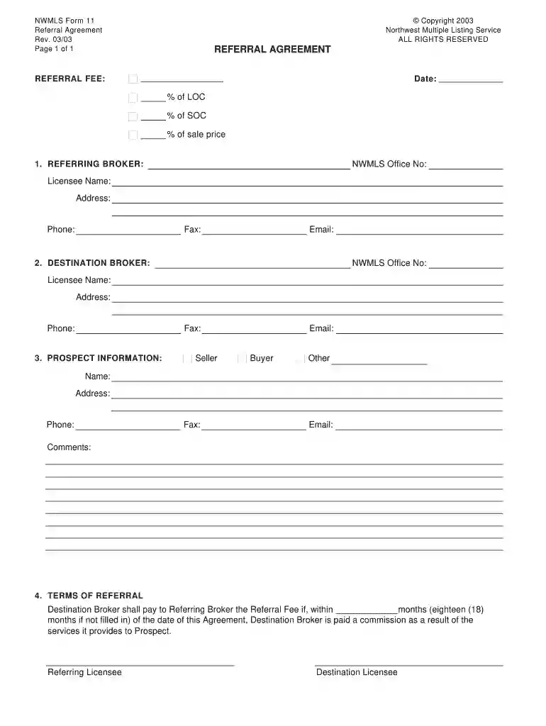 form 11 real estate Preview on Page 1