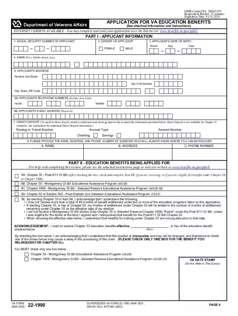 va form 22 1990 Preview on Page 1