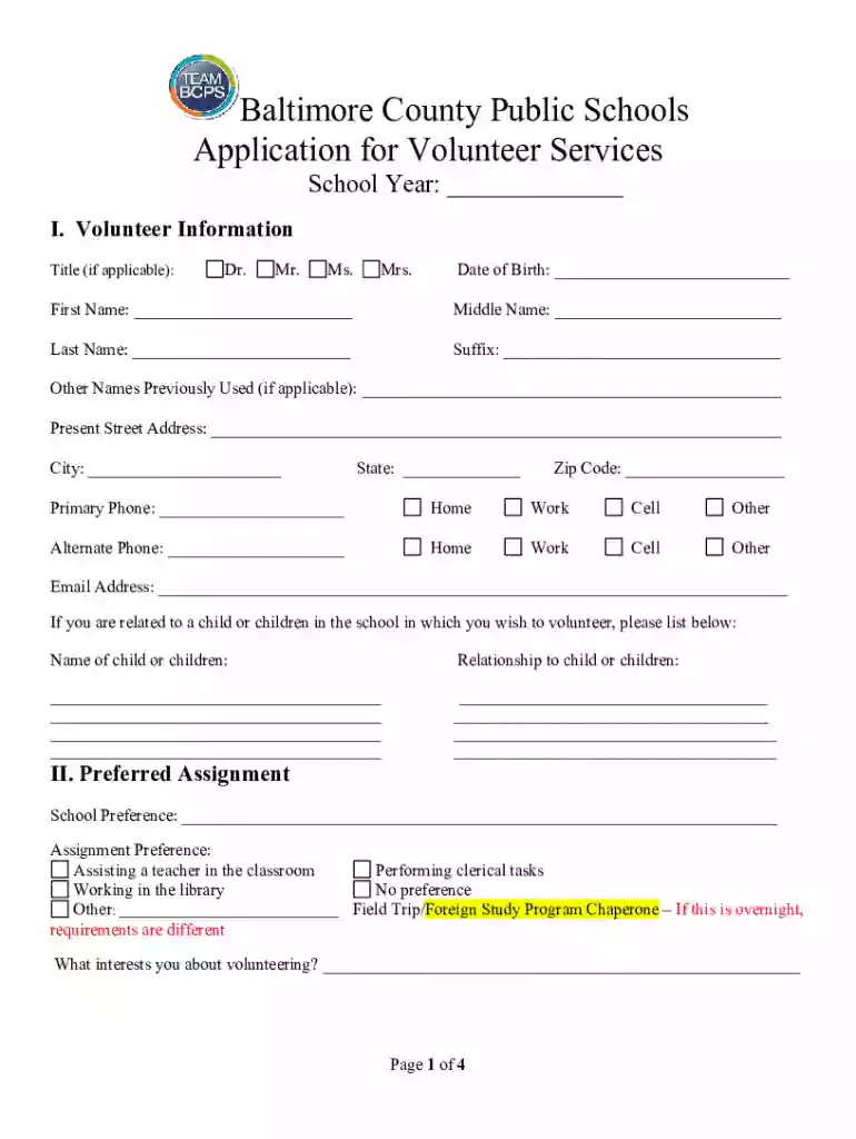 2019 Application for Volunteer Services ADA docx Preview on Page 1