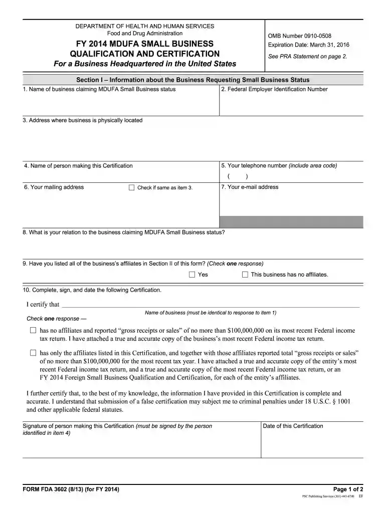 fda 3602 Preview on Page 1