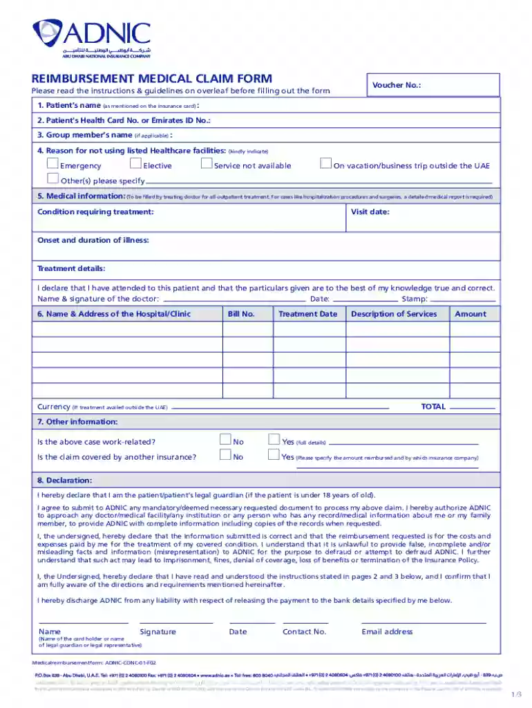 Member Reimbursement Medical Claim Form Preview on Page 1