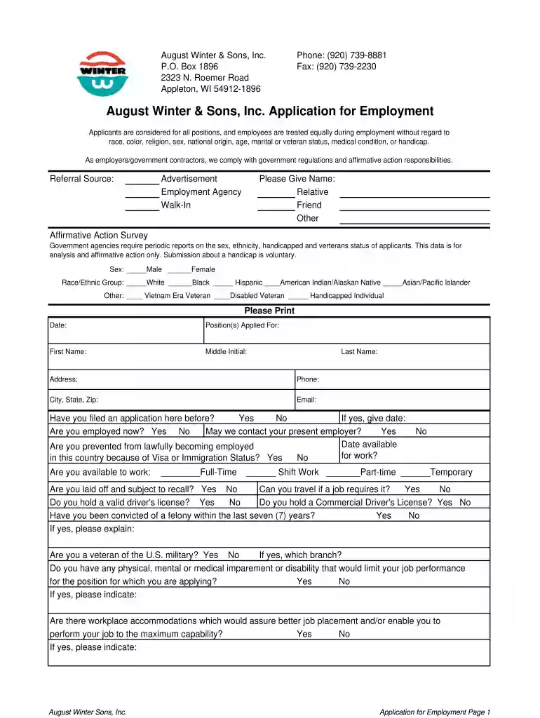 application job august Preview on Page 1