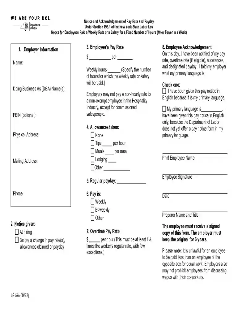 acknowledgement pay rate ls56 Preview on Page 1
