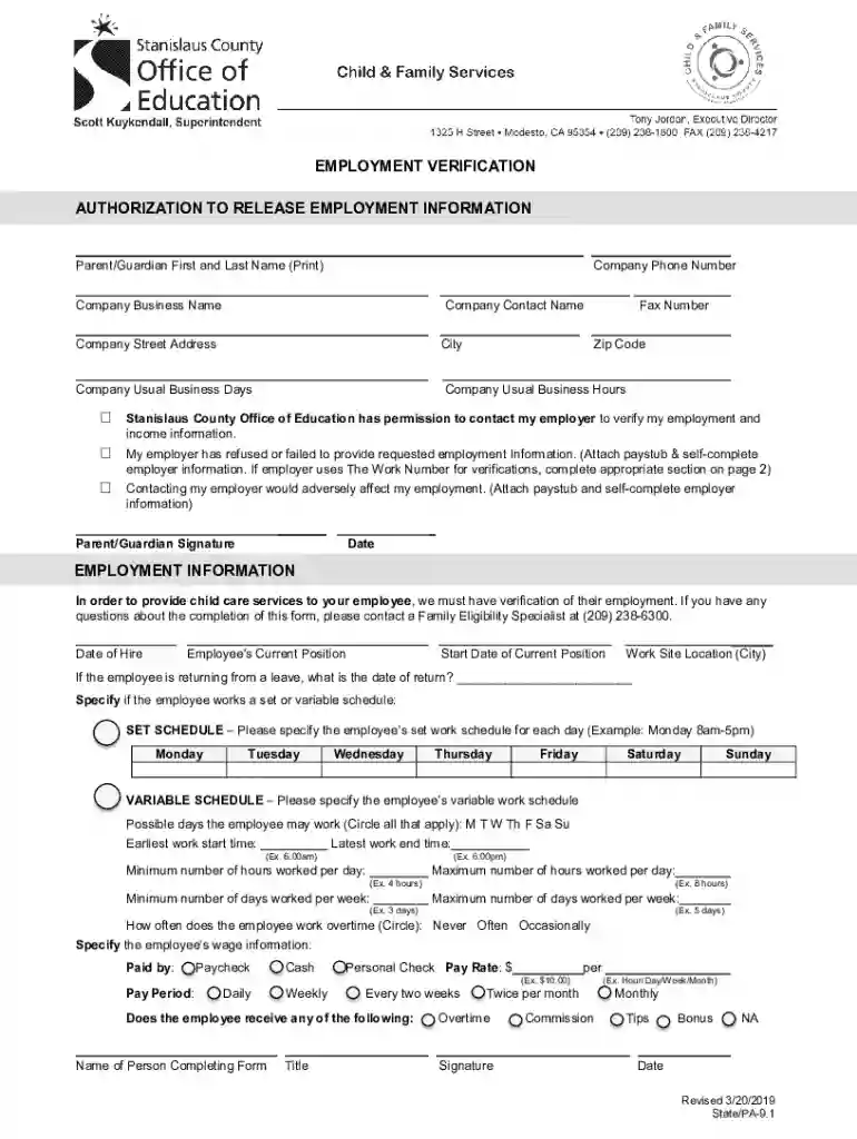 Reference Release Authorization- Post Employment Preview on Page 1