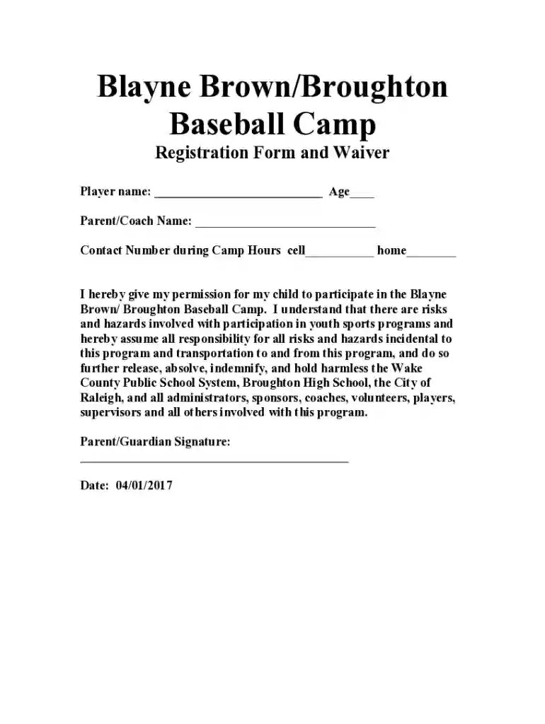 blayne brown baseball camp Preview on Page 1