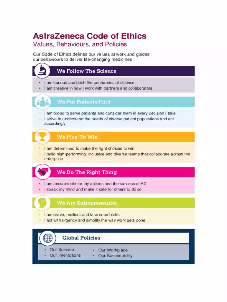 AstraZeneca Code of Ethics Preview on Page 1