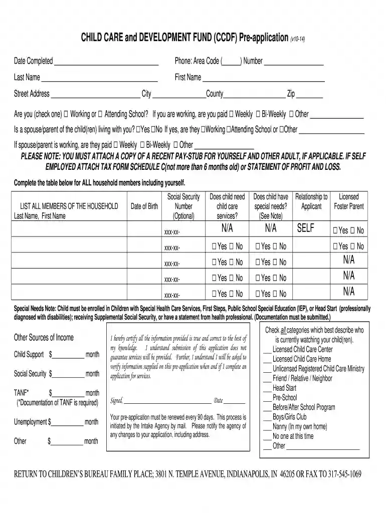 ccdf application Preview on Page 1