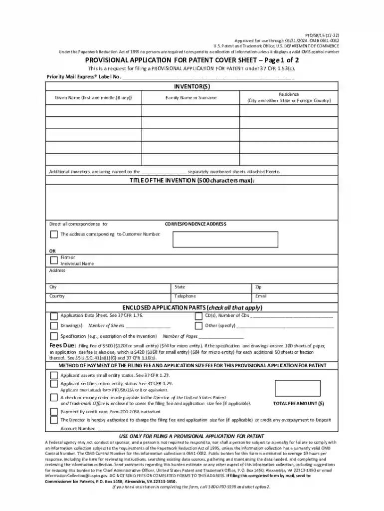 uspto forms Preview on Page 1